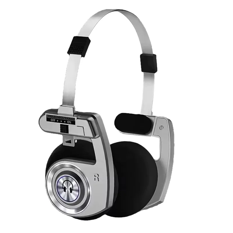 Description Picture 2 of itemRetro headphones wireless bluetooth headphones, stereo microphone headphones, HIFI wireless foldable noise canceling headphones