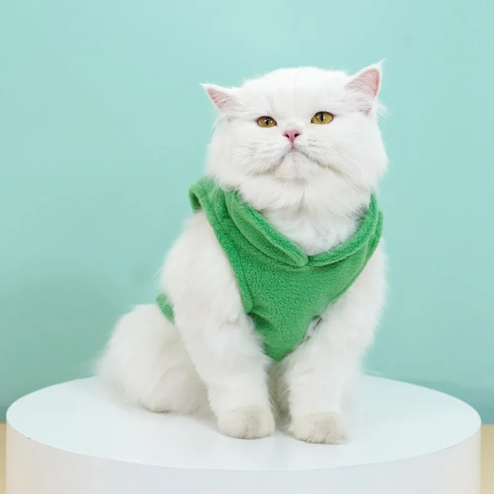 Dog Cats Clothing Supplies Cats Clothes Pet Polar Fashion Accessories Solid Fleece Towable Cats for Color Pets Vest Home Stuff