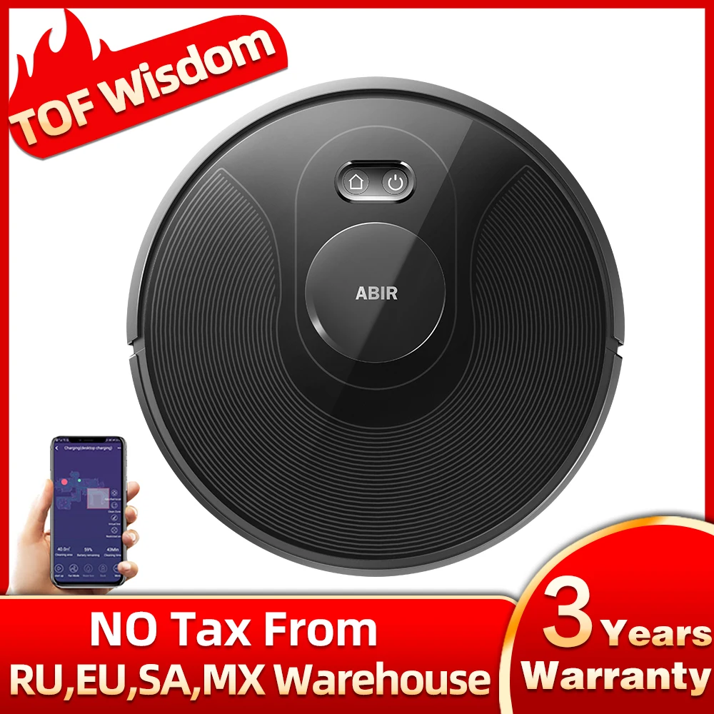 ABIR X8 Robot Vacuum Cleaner ,Laser System, Multiple Floors Maps, Zone Cleaning, Restricted Area