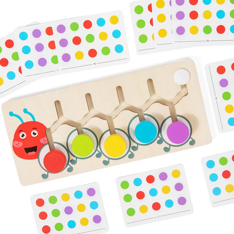 Baby Color Matching Slide Puzzle Board Game Montessori Parish Toy Logice Thinking Education Toy Preschool Activity for Toddlers 4