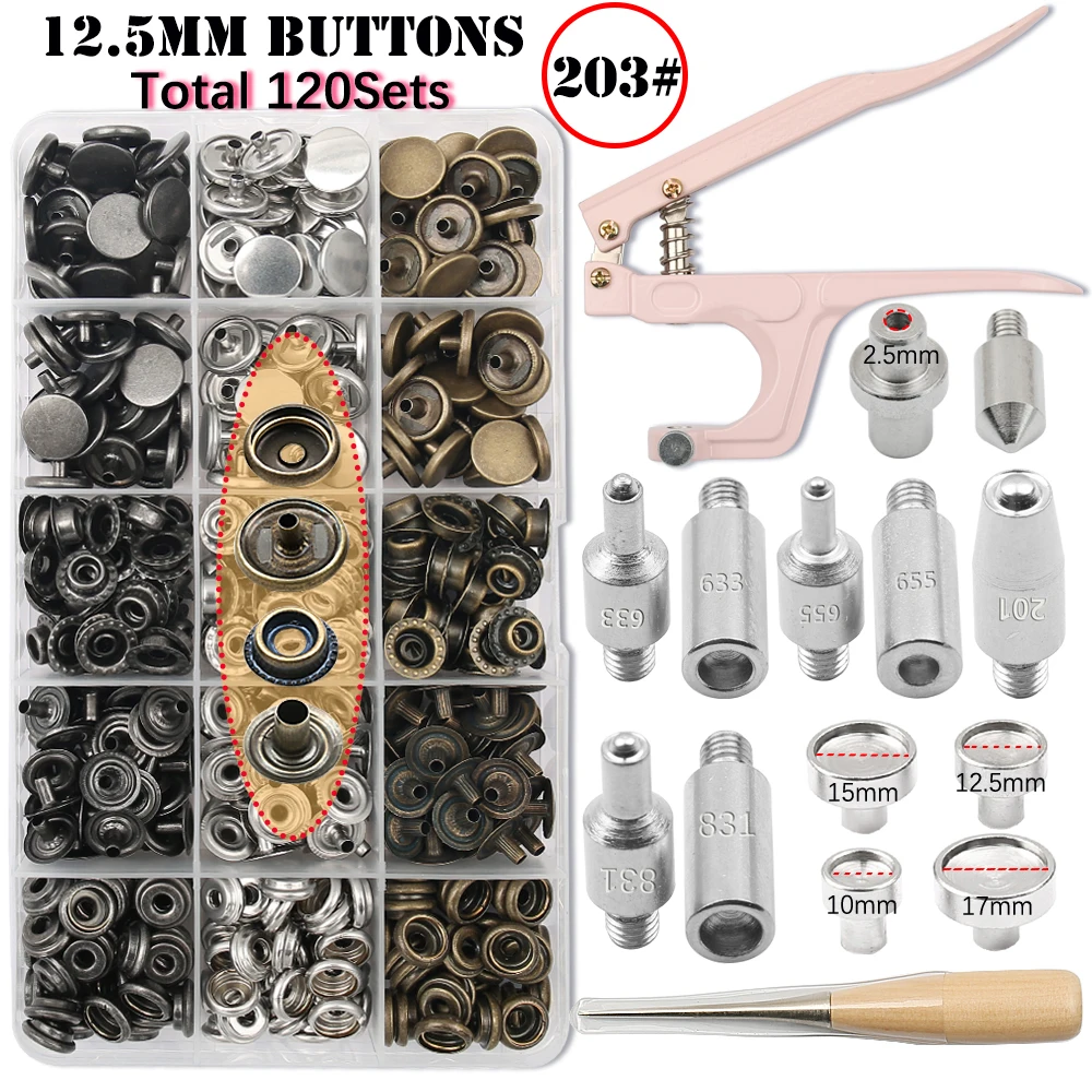 Bouton Pression Cuir 200 Pièces Boutons Pression En Acier