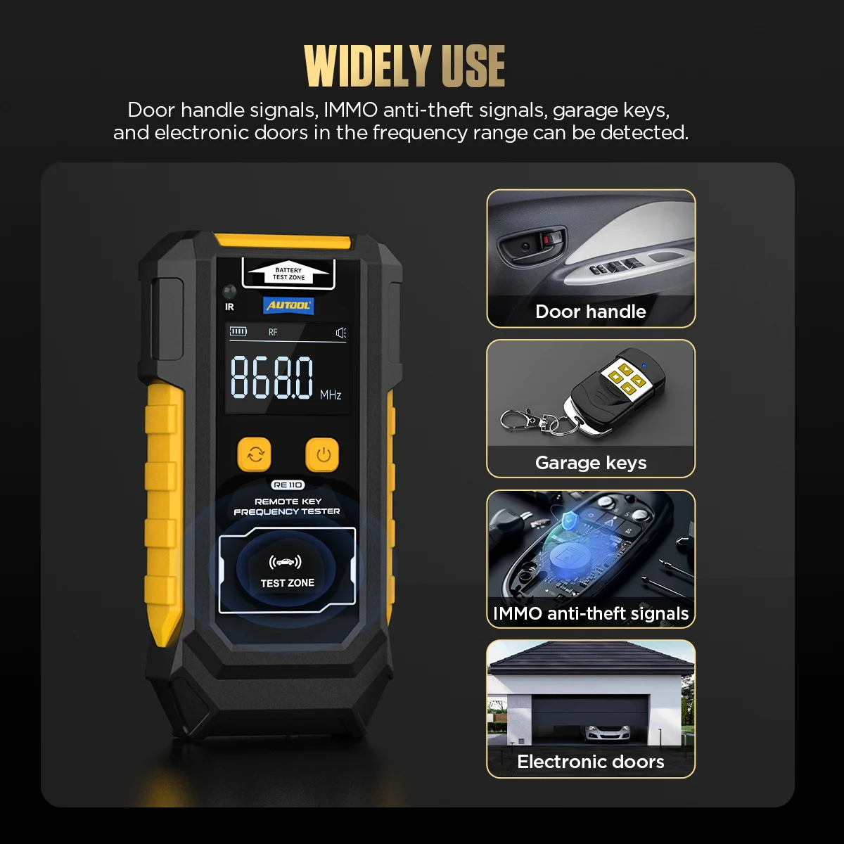 Circuit Tester AUTOOL RE110 Digital Infrared Frequence Counter Test Diagnosis Tool Instrument Car Remote Keys Infrared Frequency Tester Circuit Detector