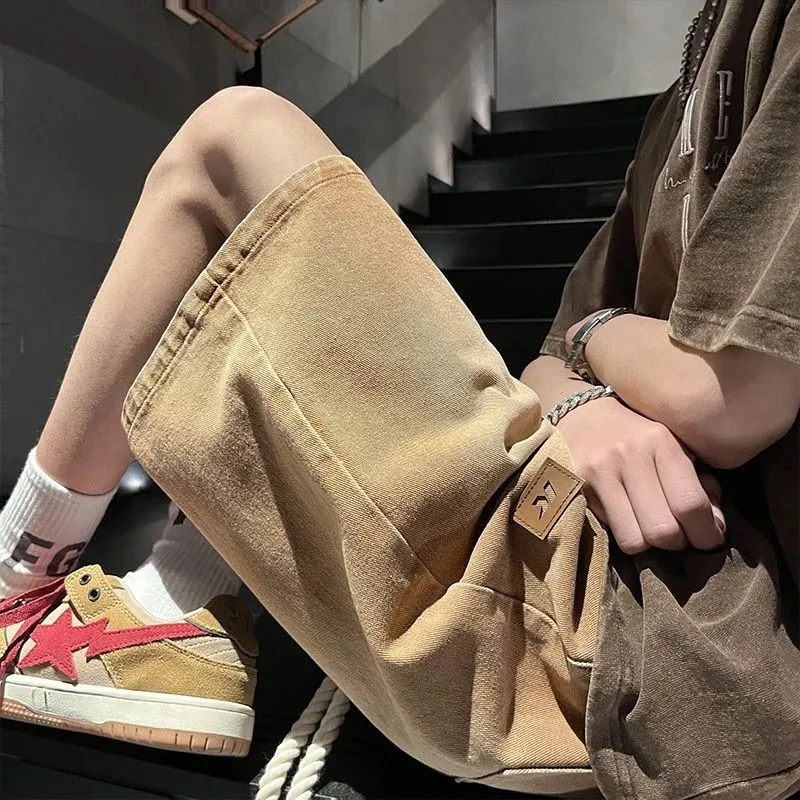 2024 Summer Denim Shorts Fashion Men's Outdoor Travel High Quality Leisure Sports Youth Thin Loose Comfortable Straight Short