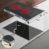 KICHPOWER 2 plaques avec prise de cuisson en céramique et verre à commande tactile 6