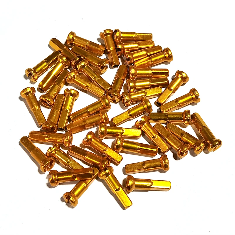 50pcs/lot 14G Super Light Aluminum Alloy Nipples 12mm 14mm 16mm 0.3g/pc Gauge 14 AL7075 Bicycle Nipple Part Wheel Accessories