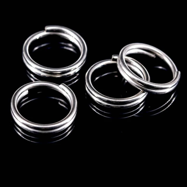 50pcs Fishing Split Rings Stainless Steel 3.5mm-15mm Fishing Tackle  Connector Accessories Double Loop Split