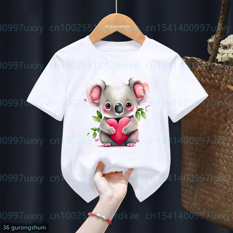 T-Shirt For Boys/Girls Cute Koala Sheep Tiger Hamster Eagle Animal
