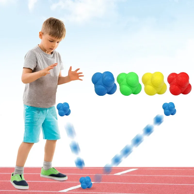 1Pc Hexagonal Reaction Ball Silicone Agility Coordination Reflex Exercise Fitness Training Ball for Children And Adults agility training ball fitness ball