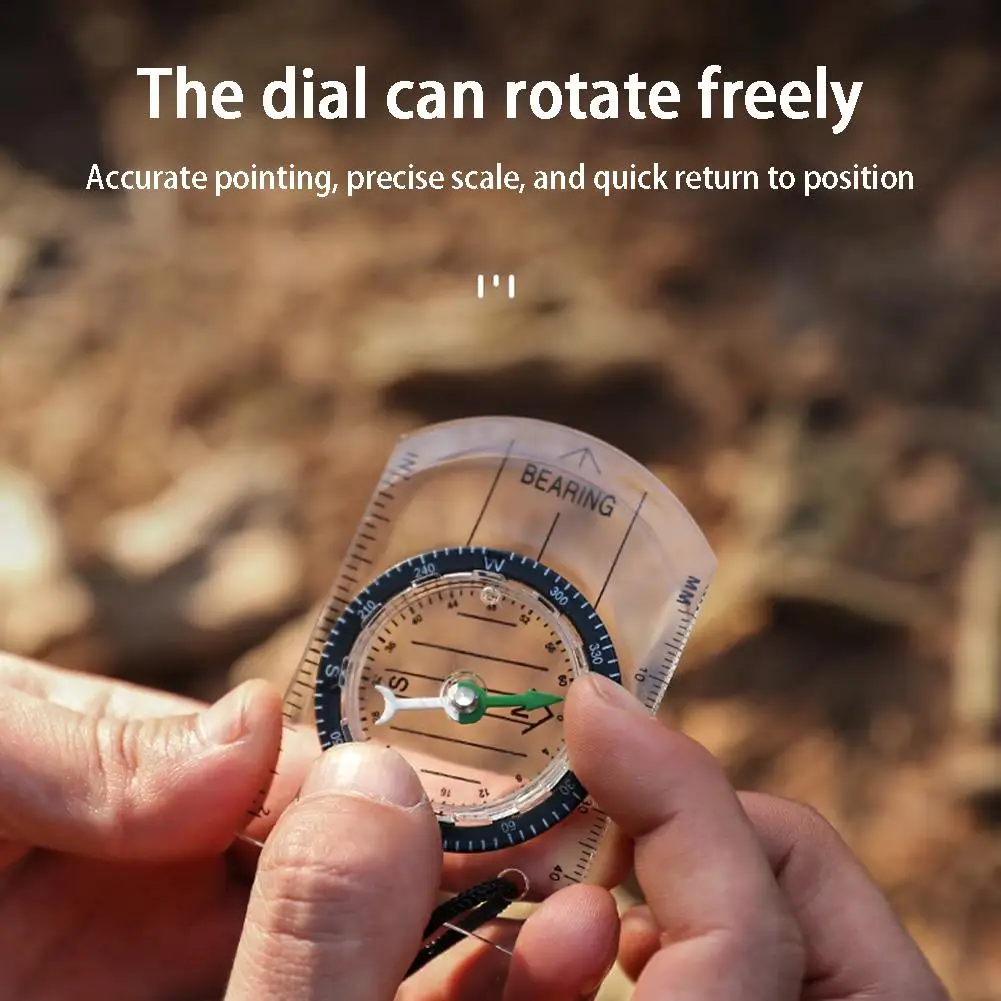 

Compass Professional Outdoor Camping Hiking Plastic Compass Military Transparent Compass Travel Kit Multifunction Survival U9G9