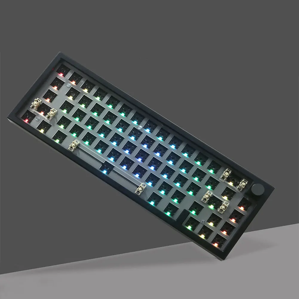 프로그래밍 가능한 알루미늄 합금 기계식 키보드 키트, DIY 기계식 키보드 키트, 남향 RGB 66 키, LMK66