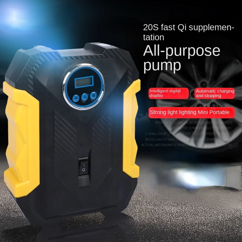 Vehicle Air Pump Digital Display Lighting Tire Electric Car Air Pump Mini Smart Portable Automobile Air Pump