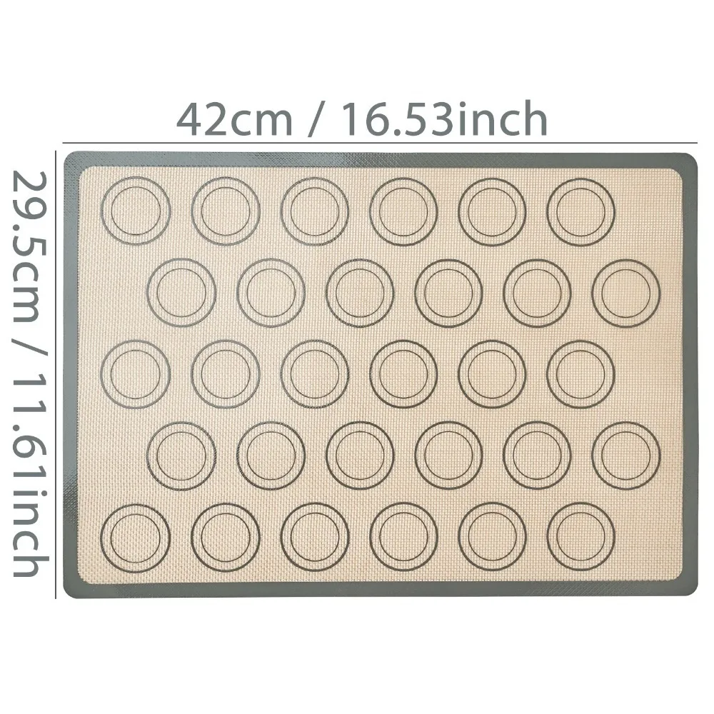 Reusable Non-Stick Silicone Baking Mat - Heat Resistant Bakeware Sheet Liner for Cookies, Macarons, and Bread