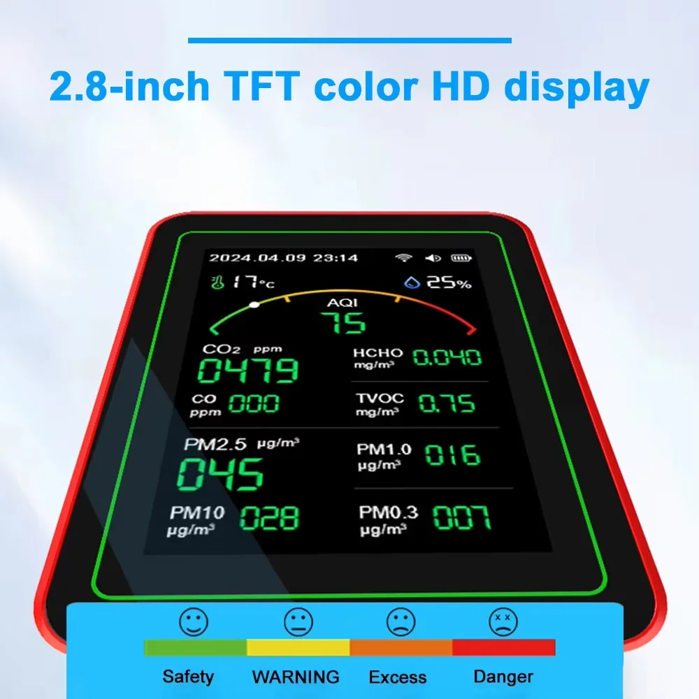 Portable Air Quality Monitor with WiFi and TFT Display