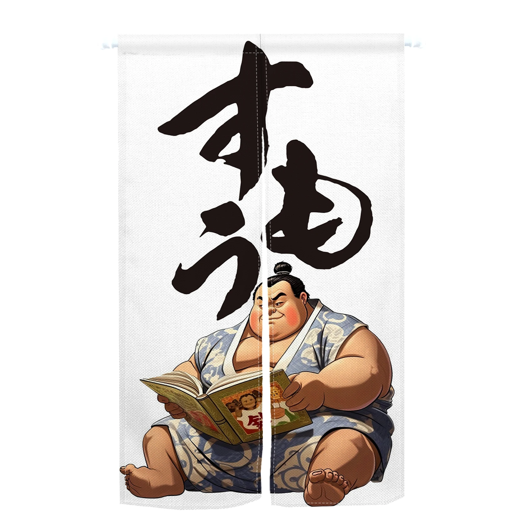 Japanese Sumo Noren Comics Sumo Door Curtain Dining Room Bedroom Printed Partition Kitchen Entrance Drape Hanging Half-curtains 3