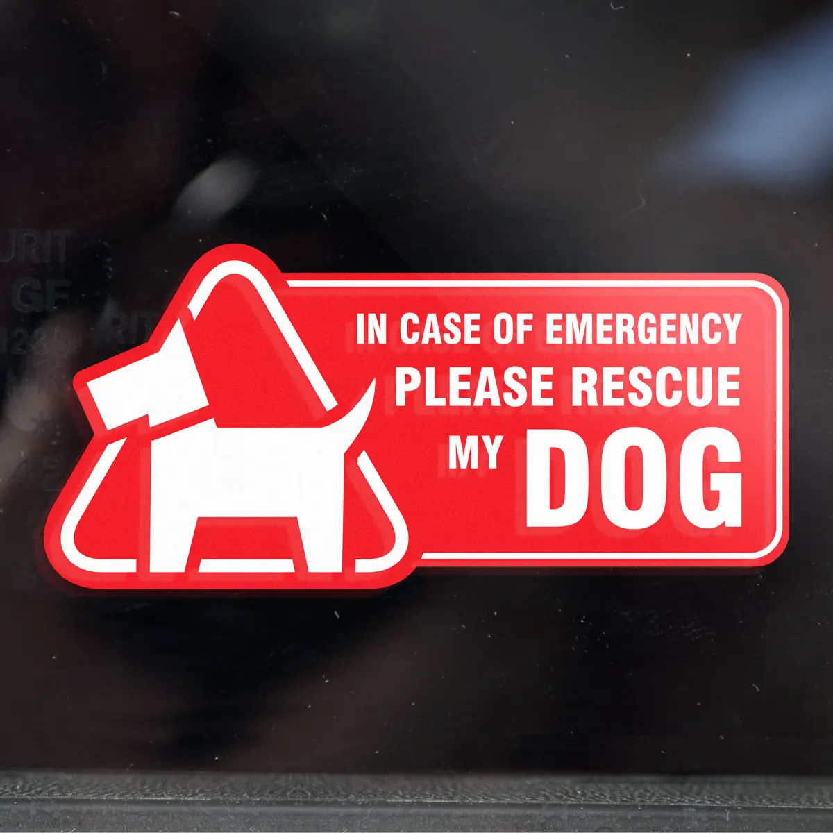 

WINDOW Vinyl Sticker- DOG INSIDE, PLEASE RESCUE IN EMERGENCY Pet Safety Decal
