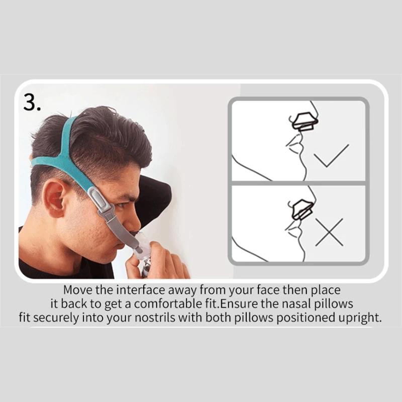 for BMC-P2 CPAP Nasal Pillow Case W Headgear S M L Cushions Sleep Helper for Snoring