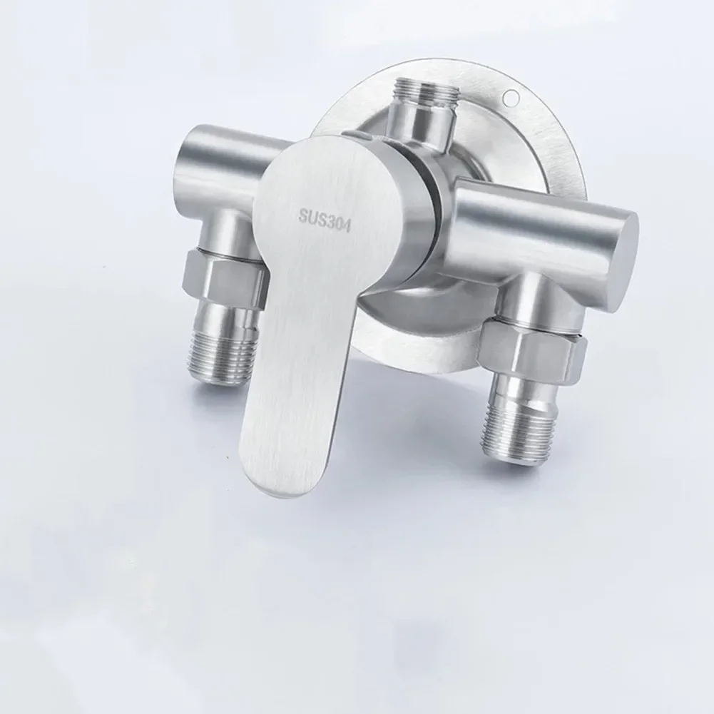 Stainless Steel Shower Faucet Cold Hot Water Outlet Water Valve Bathroom Wall Mounted Wear Resistant High-temperature Resistant