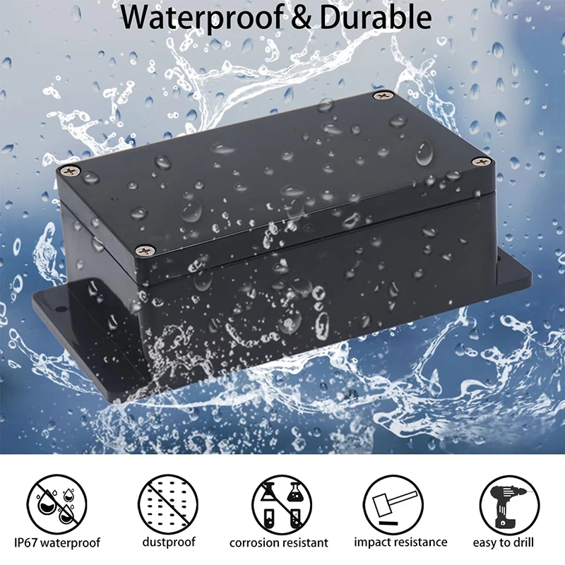 IP67 Waterproof Flame Retardant Junction Box ABS Plastic Outdoor Electronic Project Enclosure Screw Cable Housing electrical junction box electrical box electrical distribution box electronic enclosure case