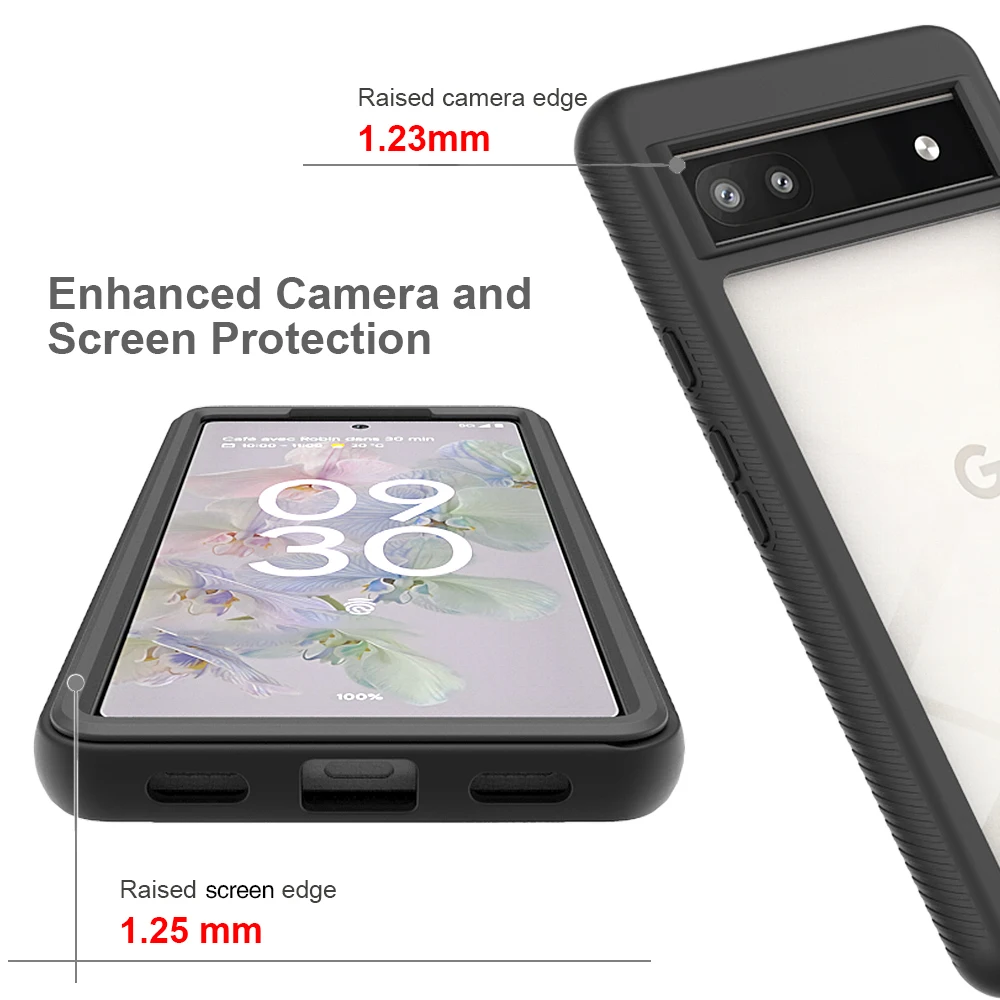 Heavy Duty Rugged Armor Shockproof Case with Soft TPU and Hard Plastic Transparent Back Cover
