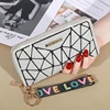Women's Wallet Keychain Handheld Bag Multi Card Card Card Bag Brilliant Fashion Lingge Phone Bag Women's New Long Zero Wallet 4