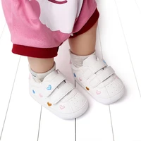 Baby Sneaker PU Leather Heart Star Non-slip Flats First Walking Shoes for Girls Boys 4