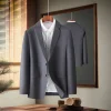 2024 Fine Solid Color Business Fashion Matching Handsome Trend Work Leisure Matching Single Suit Coat Gray, Black, Navy Blue 2