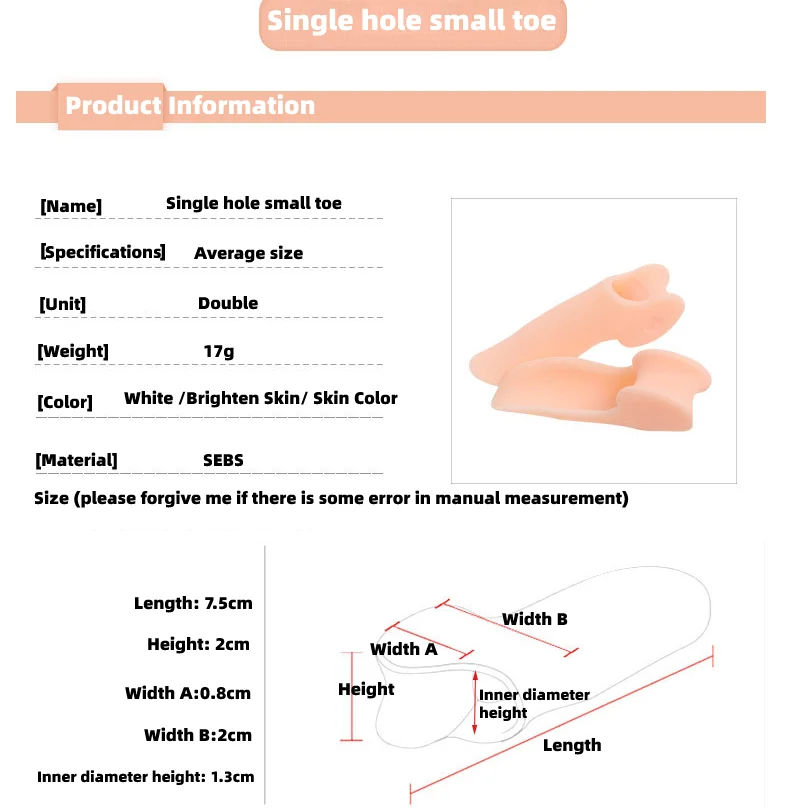 2pieces Hammer Toes Separator Gel Silicone Foot Care Tools Thumb Bunion Corrector Hallux Valgus Protector Orthopedic
