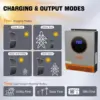 PowMr 2400W Hybrid Solar Inverter 24V to 110V 120V Pure Sine Wave With PWM 80A Solar Charge Controller and PV Panel 30-80VDC 4
