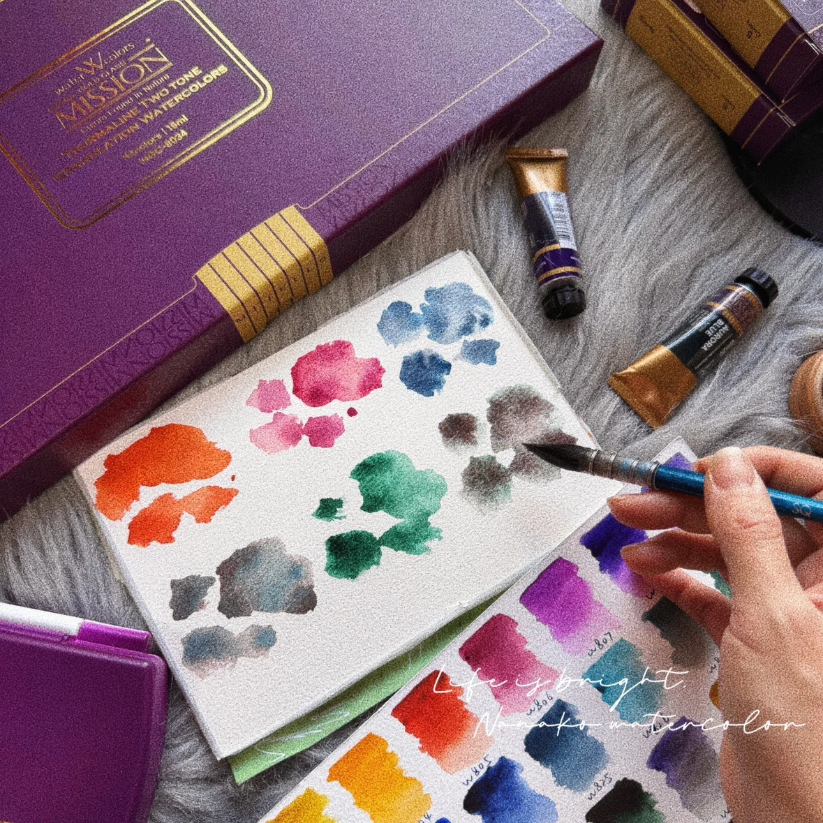 Korean Mission sedimentation color layered watercolor pigment packaging 5 /34 colors 1ml 2ml professional drawing pigment