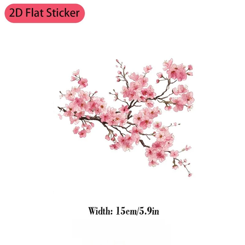 2D 평면 벚꽃 비닐 스티커, 자동차 트럭 오토바이 범퍼 장 방수 자가 접착 데칼