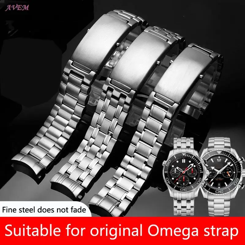 

Ремешок из нержавеющей стали для часов Omega Seahorse 007 Seamaster Speedmaster мужской, браслет для часов Ocean Universe 600, 18 мм 20 мм 22 мм