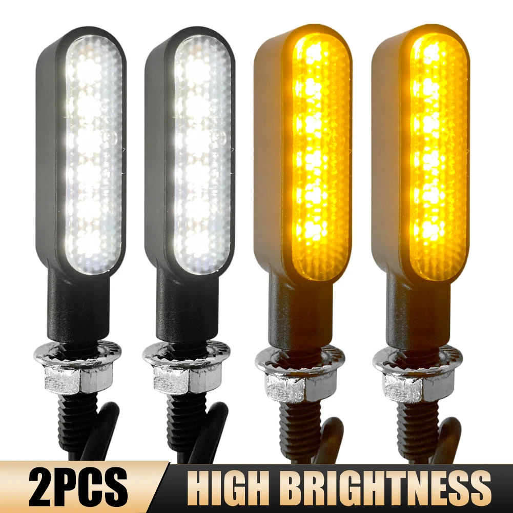 

2PCS 6LED Motorcycle LED Turn Signal Light Turn Warning Indicator Light Blinker Flashers Amber White DRL Driving Lamp Motor Part