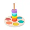 Baby Wooden Rainbow Stacking Toy Montessori Coloerful Blocks Classification and Nested Games Fine Motor Training Shape Matching 5