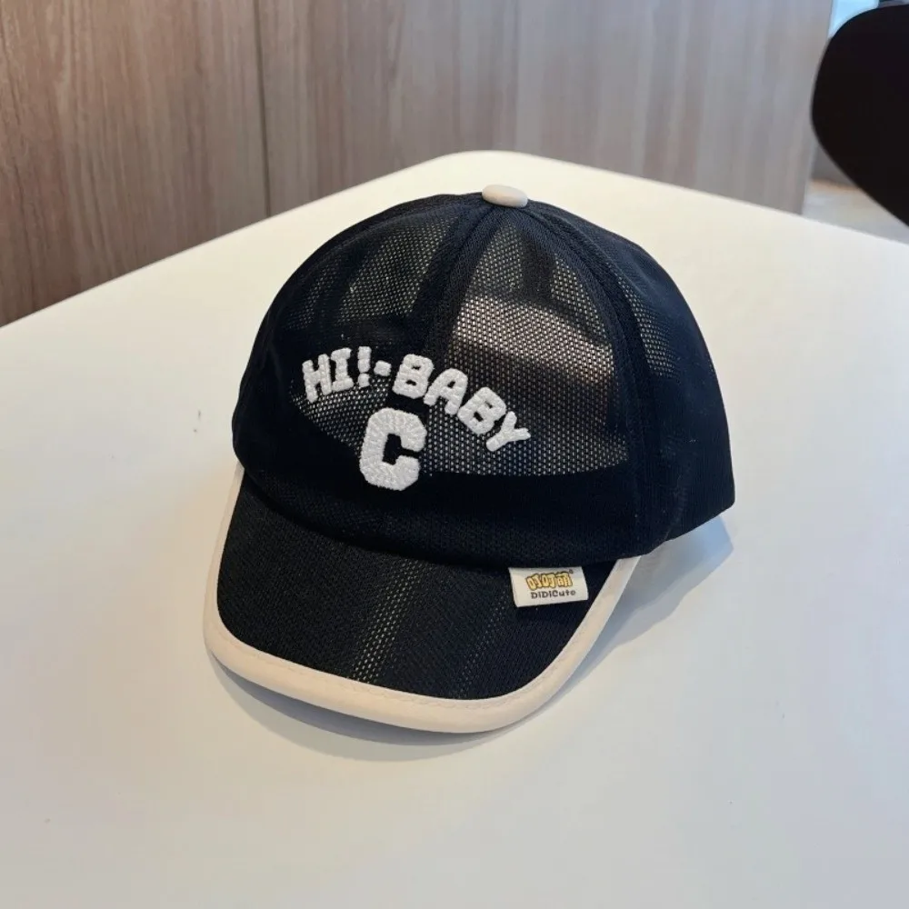 Ins Korean Baby Baseball Cap Summer Letter C Children Peaked Hat Embroidered Mesh Sports Visot Cap Outdoor