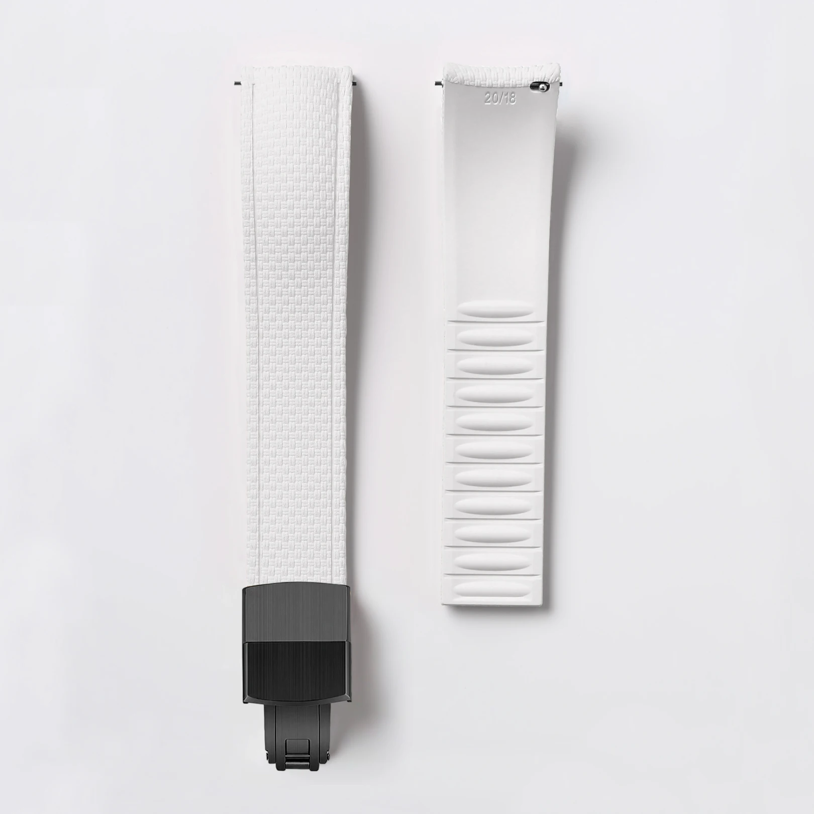 Universal Fluoro Rubber Quick Release Watch Band - Customizable Cut-to-Size Strap