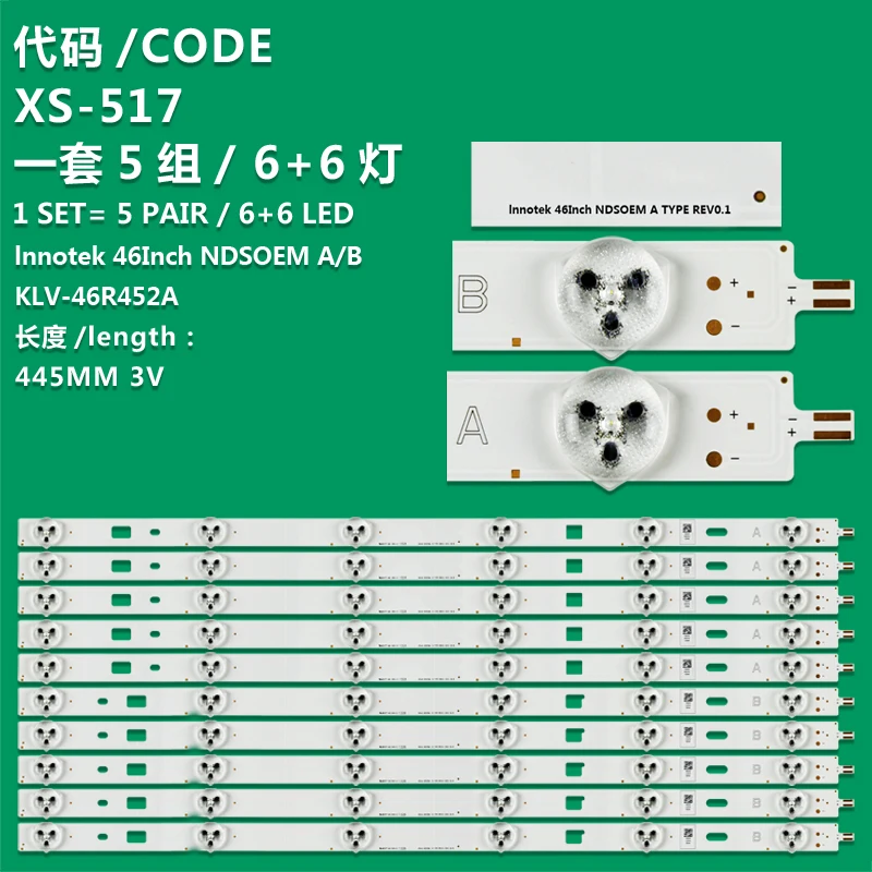 KIT 10 BARRAMENTOS LED KDL-46R485A
