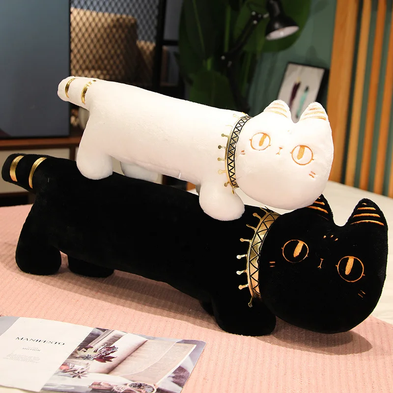 65/95/125cm Egyptian Cat Pharaoh Long Pillow Toy Bedroom Sofa Decor Cute Cartoon Stuffed Plushies Cushion Soft Kids Toys Gifts new 125cm long pu leather shoulder bag strap bag handles diy replacement purse handle for handbag belts strap bag accessories