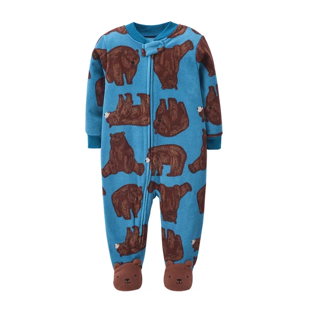 Peleles cálidos con pies para bebé, pijamas de lana de Micro Polar para bebé, a 12 meses de 2023 infantil ropa de dormir, otoño e invierno, 0/3 - Imagen 5
