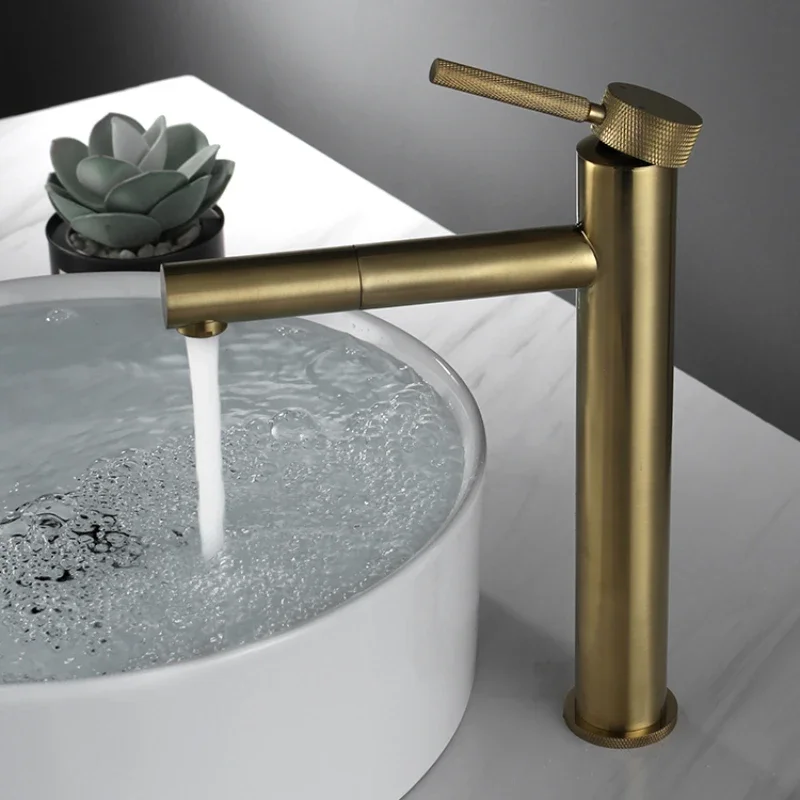 

Nordic Light Luxury Water Faucet Golden All Copper Faucet Hot And Cold Bathroom Faucets Bathroom Washbasin Faucet Water Tap