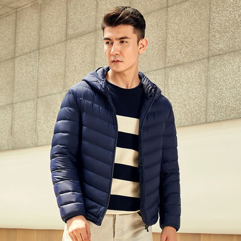 Chericom Spring Men's Down Jacket Lightweight Padded Jacket Duck Down Warm Versatile Puffer Solid Waterproof Coat 279503