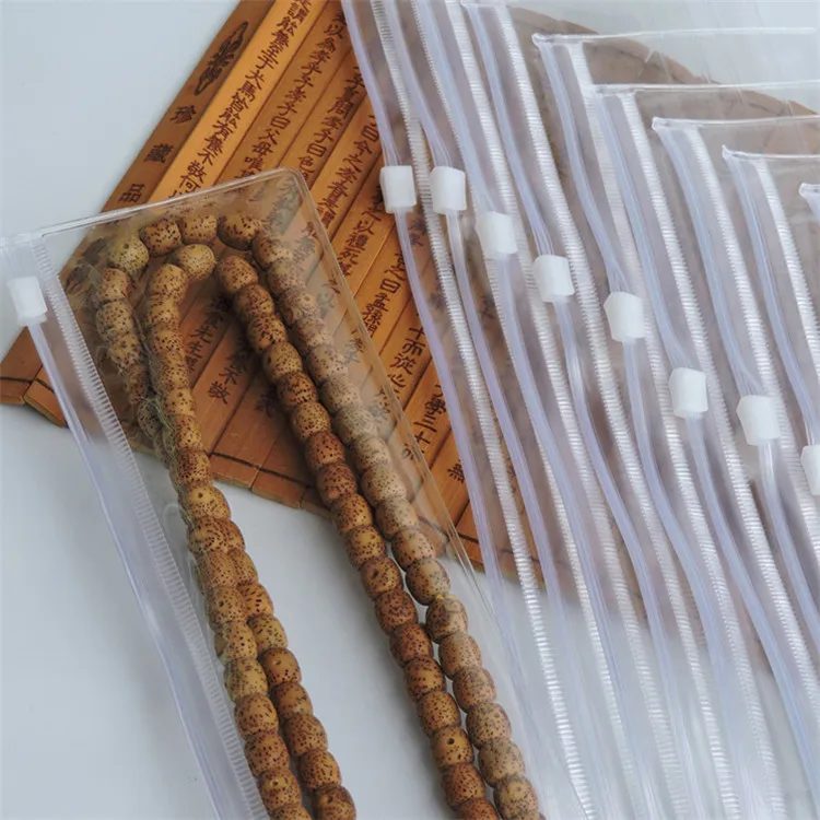50PCS 긴 투명 흰색 플라스틱 PVC 쥬얼리 포장 가방 DIY 목걸이 팔찌 방진 산화 방지 시계 선물 보관 파우치