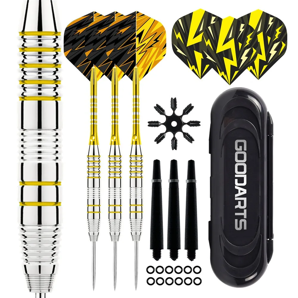 Professional Steel Tip Darts Set with Extra Flights and Accessories for Practice and Competition
