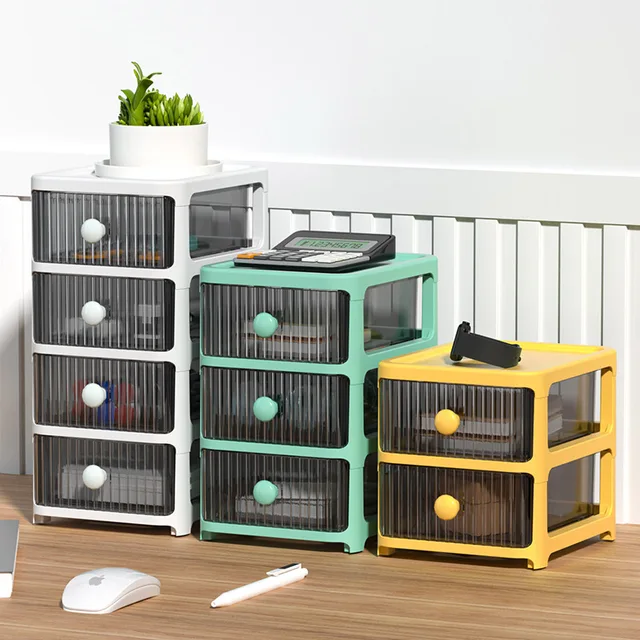 Transparent Drawer Storage Box - Office Desk Organizer