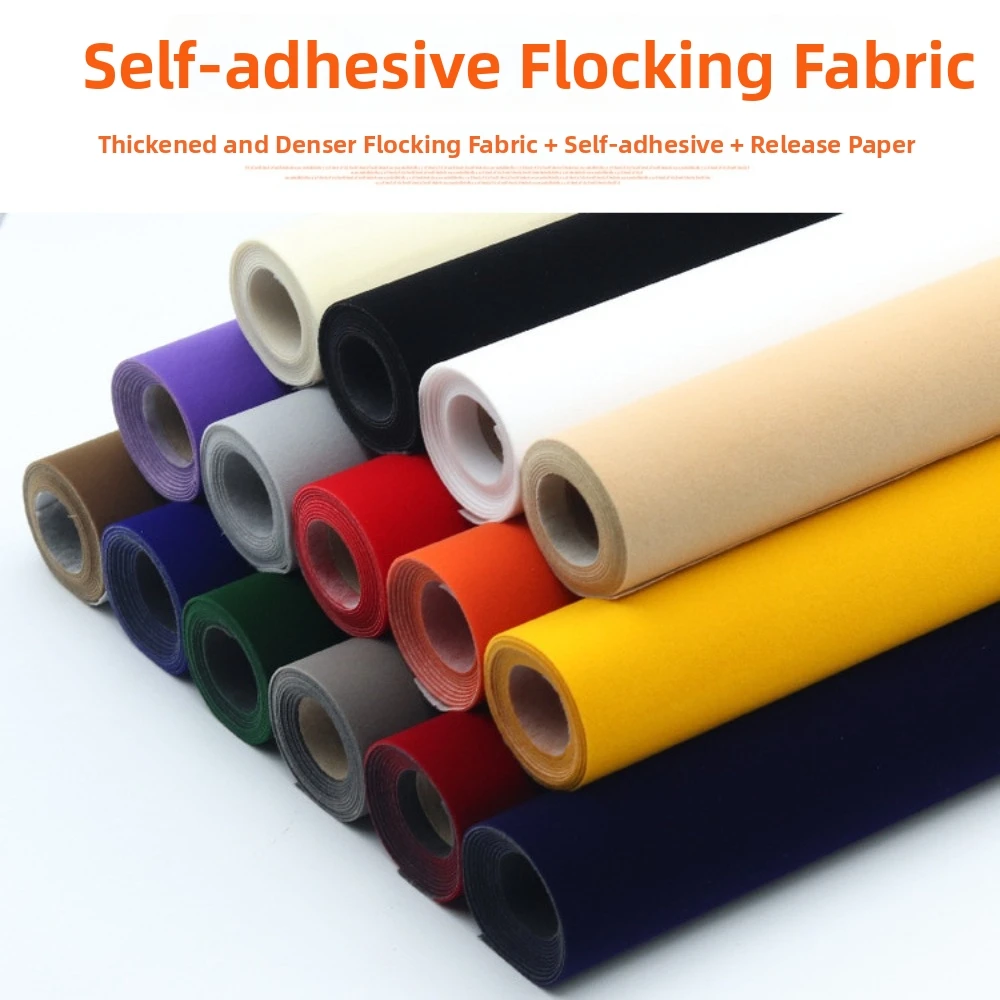 Luxurious Self-Adhesive Velvet Fabric - Soft Touch Jewelry Display Liner, Thickened Peel and Stick, 50x150cm