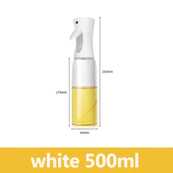 Multipurpose Oil & Vinegar Cooking Sprayer - Ideal for BBQ, Baking, and Kitchen Use (Available in 200/300/500ml) (500ml white)