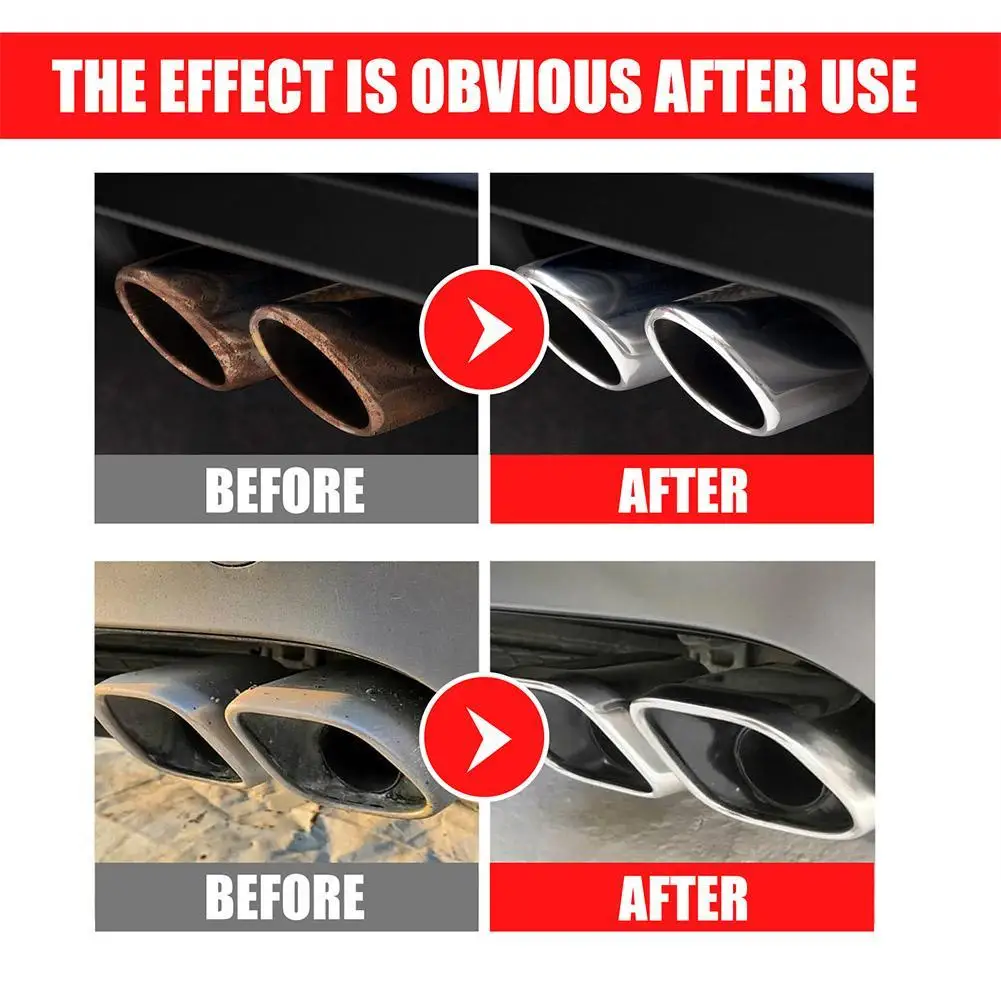 120ml Car Exhaust Pipe Cleaner Kit Rust Remover Multi-Purpose Metal Car Maintenance Spray Motorcycle Pipe Derusting A8P7