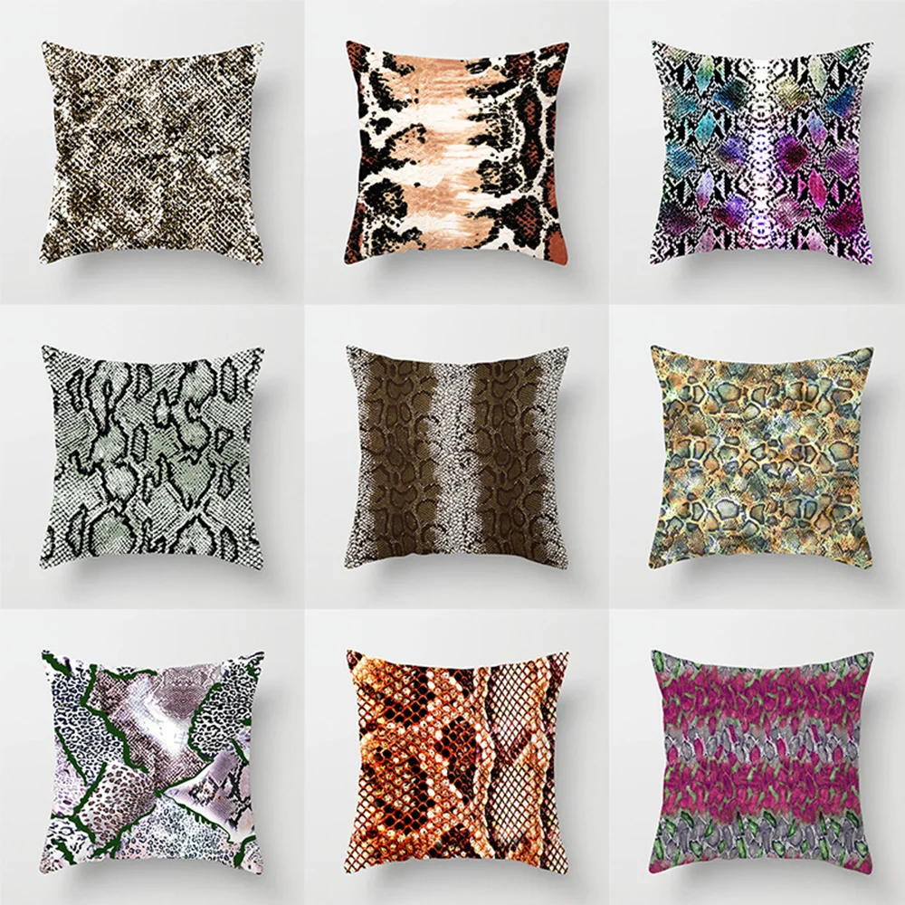 Animal Print Throw Pillow Case Leopard Tiger Zebra Cow Snake Cushion