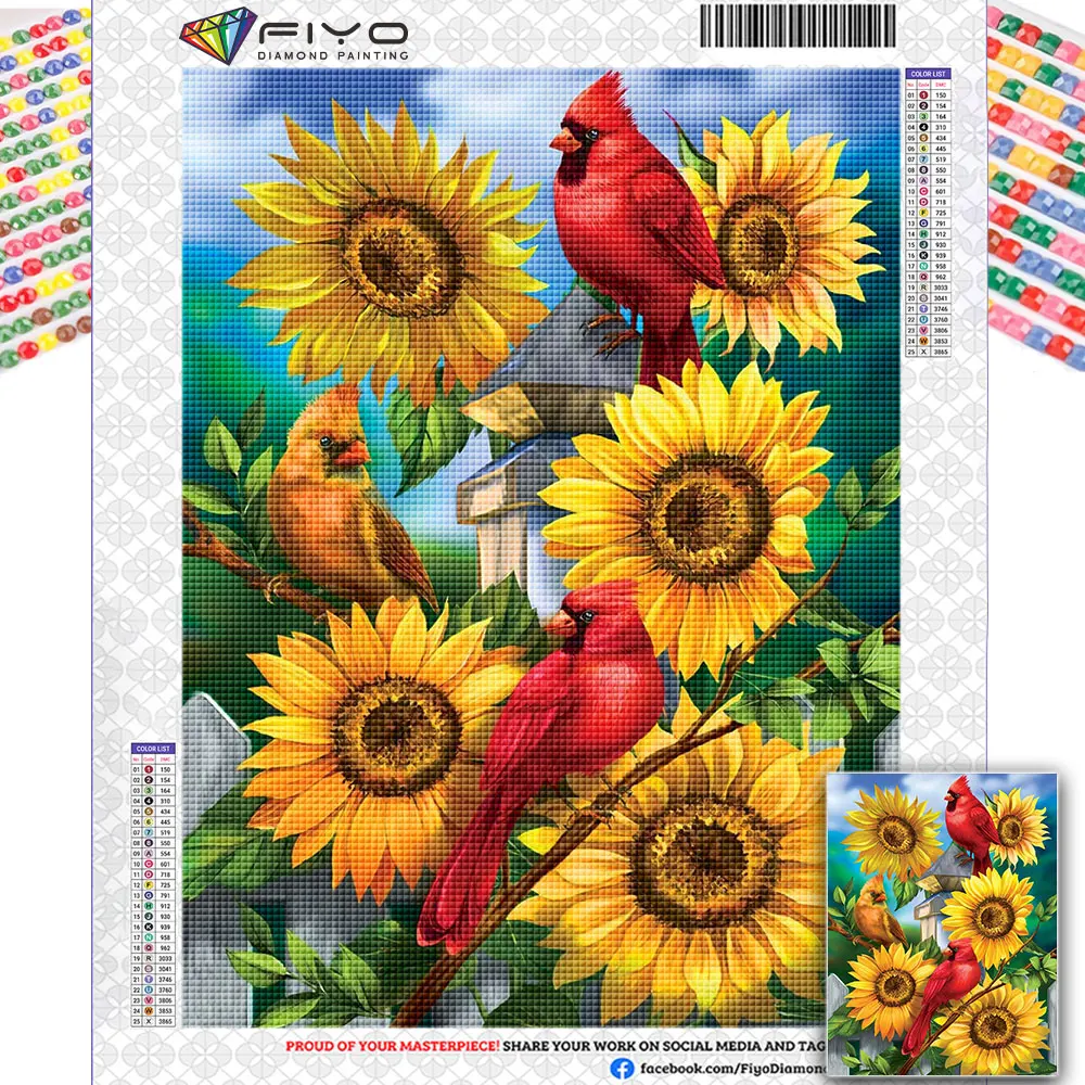 Diamond Painting - Full Round / Square - Elephant & Sunflowers A