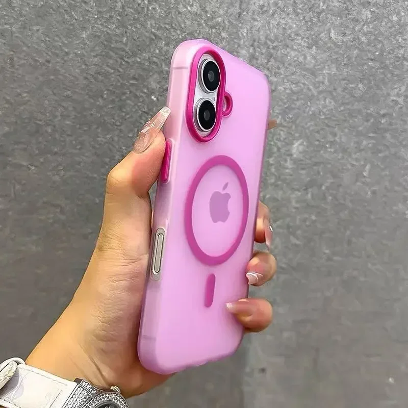 Matte Candy Magnetic Wireless Charging Transparent Shockproof Case - Magsafe Compatible