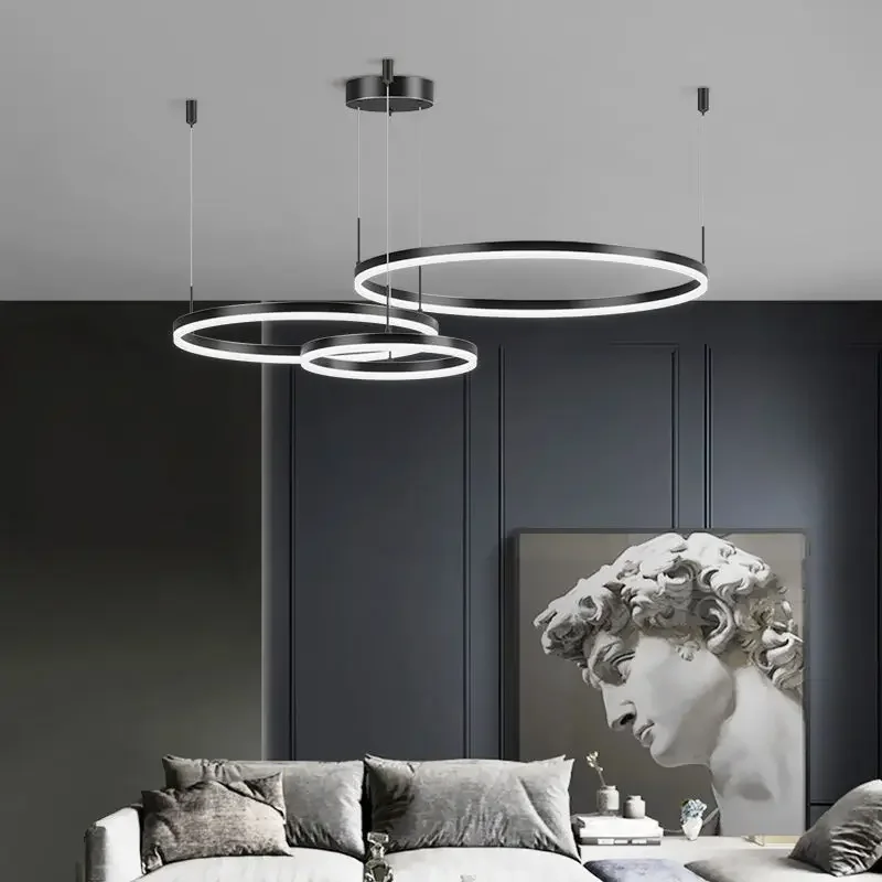 Nordic Ring Led Pendant Lights With Remote Control For Hall Bedroom Living Dining Room Chandelier Home Decor Suspension Fixture 5